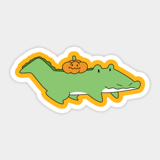 Halloween Pumpkin Alligator Sticker